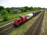 Am 07.06.2012 ist eine 298 mit ihrem Gz 53145 auf dem Weg nach R�dersdorf als sie bei ihrer Durchfahrt des Bahnhofs Frdersdorf (b.
