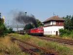 232 428 mit G�terzug in M�ncheberg (30.07.2006)