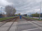 Kreuzung und Überholungen sind auch in der Station Schönerlinde,dank zweitem Gleis, möglich.Aufnahme vom 08.April 2017.