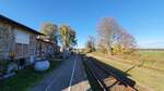 Eine Weitwinkelaufnahme des leeren Bahnhofes Joachimsthal am 06.