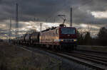 DeltaRail 243 972 mit Kesselzug am 05.01.2023 im Bahnhof Passow.