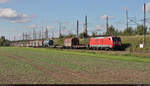 Gemischter Gz mit 189 064-9 (Siemens ES64F4) unterwegs am Zöberitzer Weg in Halle (Saale) Richtung Delitzsch.