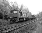 Die  Wumme  120 255, die vor der Wende als Schiebelok in Dresden-Neustadt für die Steilrampe nach Dresden-Klotzsche eingeteilt war, kam Mitte 1988 zu Güterzugehren vor einem Zug nach Bautzen