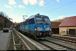 Autotransportzug (leer) mit 383 008-0  Quer durch Europa  (Siemens Vectron) der ČD Cargo, a.s.