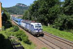 CD 384018-8 durchf�hrt hier mit einem CD Railjet nach Prag am 25.6.2026 um 10.30 Uhr K�nigstein an der Elbe.