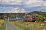 Budamar Group 383.221 mit ihrem LKW Walter KLV am 18.7.2026 im Kurort Rathen