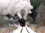 Der Adventssonderzug 2007 der Ostschsischen Eisenbahnfreunde Lbau befuhr die Mglitztalbahn am 16.12.2007
Oberhalb 700m lag sogar etwas Schnee. 