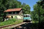 Die Ferkeltaxe der Osts�chsischen Eisenbahnfreunde unterwegs auf der romantischen S�chsisch-B�hmischen-Semmeringbahn ( Neustadt-Bad Schandau ).