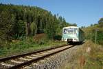 Sebnitztalbahn: S�chsische Schweiz Rundfahrt der Osts�chsischen Eisenbahnfreunde mit der Ferkeltaxe ( VT 772 ).