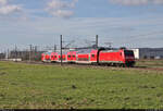 RE auf Abwegen:  146 015-3 fährt eine störungsbedingte Umleitung über Bitterfeld und Dessau Hbf und konnte bei Hohenthurm angetroffen werden.