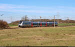 Ein 1442 (Bombardier Talent 2) fährt auf seinen letzten Unterwegshalt Hohenthurm zu.