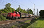 Mit einer längeren Übergabe steuert 261 084-8 (Voith Gravita 10 BB) in Brehna Richtung Zugbildungsanlage (ZBA) Halle (Saale)    🧰 DB Cargo  🕓 30.4.2024 | 9:33 Uhr