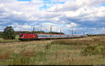 1116 047-2 (Siemens ES64U2) kehrt als  Südbahn-Express  – so zumindest die Aufschrift einzelner Wagen – von der InnoTrans Berlin in die Heimat zurück und wurde östlich von Hohenthurm erwartet.
Die Wolken haben leider vorzeitig dichtgemacht und die Freude etwas geschmälert.

🧰 ÖBB-Produktion GmbH
🕓 27.9.2024 | 15:19 Uhr