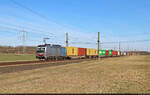 6193 181-5 (Siemens Vectron) schleppt Container bei Hohenthurm Richtung Halle (Saale).