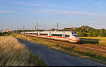 Im Blockabstand zum ICE 937 konnte 408 016-4 (Tz 8016 | Siemens Velaro MS) alias  ICE 3 neo  bei Landsberg (Saalekreis) beobachtet werden.