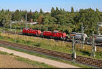 Am Schluss eines gemischten G�terzugs zur Zugbildungsanlage (ZBA) Halle (Saale) hingen noch 261 014-5 und 261 082-2 (Voith Gravita 10 BB). Gezogen hatte 185 252-4 und fotografiert wurde von der Stra�enbr�cke der Osttangente in Halle (Saale).

 ...