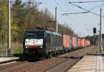 MRCE ES 64 F4-212 mit DGS 91114 (ITL, Hamburg-Waltershof–Dresden-Friedrichstadt) am 16.04.2011 in Thyrow