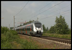 Abellio ET 9442107 nach Bitterfeld verläßt hier am 25.5.2016 den Haltepunkt Hohenthurm.