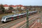 Nachschuss auf 1442 171 und einen weiteren 1442 (Bombardier Talent 2) der S-Bahn Mitteldeutschland (MDSB II | DB Regio Südost) als S 37842 (S8) von Halle(Saale)Hbf nach Lutherstadt Wittenberg