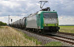 Kesselzug mit 185 543-6 unterwegs in Lübs(Magdeburg) Richtung Biederitz.