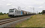 Getreidezug mit 187 313-2 unterwegs in Lübs(Magdeburg) Richtung Trebnitz.

🧰 Railpool GmbH, vermietet an die HSL Logistik GmbH (HSL)
🕓 11.6.2022 | 12:01 Uhr
