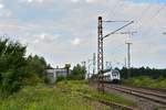 BLick auf die alte Verbindungskurve nach Barby sowie die alte Bahnmeisterei Güterglück.