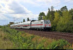 Nachschuss auf 146 574-9 DB als IC 2445 (Linie 55) von Köln Hbf nach Dresden Hbf, der in Gommern auf der Bahnstrecke Biederitz–Trebnitz (KBS 254) fährt.