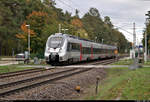 1442 805 (Bombardier Talent 2) der Elbe-Saale-Bahn (DB Regio Südost) als RB 1???? (RB42) von Dessau Hbf nach Magdeburg Hbf verlässt den Hp Wahlitz auf der Bahnstrecke