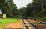 Das heutige Ende der KBS 257 im Bf W�rlitz. Fr�her konnte man weiter bis Gohrau-Rehsen fahren; 14.09.2011