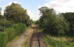 Der Endbahnhof W�rlitz, aus dem Oberdeck des DVE 670 004 fotografiert; 14.09.2011