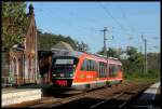 Der aus Loburg kommende 642 224 hat Biederitz erreicht. (15.10.2011)