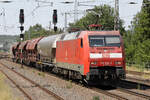 DB 152 034 mit modellbahngerecht kurzem Anhang, Saarmund, 11.08.2022