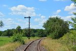 Obwohl hier seit knapp 17 Jahren kein Zug mehr rollte ist die Strecke in erstaunlich guten Zustand. Hier zu sehen ist das Einfahrtsignal B aus Bad Selzig.

Niemegk 20.07.2016