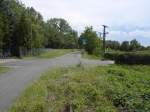 alte Bahntrasse und die ehemalige Einfahrt in den Bahnhof Briesnig aus Richtung Guben.