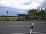 alter Schrankenposten am Ortsteingang von Forst/Lausitz