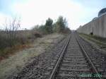ehemalige strategische Verbindungskurve Guben Sd, Anschluss Streckengleis Guben - Forst (Lausitz), Zustand 07.11.2004