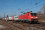 189 014-4 mit Containern nach Tschechien in Magdeburg-Sudenburg.