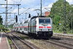 146 567-3 rauscht mit einem IC durch Dreileben Drackenstedt in Richtung Magdeburg.