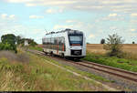 Nachschuss auf 1648 919 (Alstom Coradia LINT 41) der Abellio Rail Mitteldeutschland GmbH als RB 80428 (RB47) von Halle(Saale)Hbf nach Bernburg Hbf, die bei Nauendorf-Merbitz (Stadt