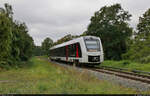 1648 422-1 (Alstom Coradia LINT 41) am unbeschrankten Bahnübergang in Halle (Saale), Julius-Kühn-Straße.