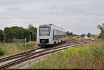 1648 953-5 (Alstom Coradia LINT 41) rauscht an der mittlerweile freien Ausweichanschlussstelle der Wesling Handel und Logistik GmbH & Co.