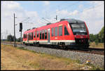 Am 25.08.2020 war der 648766 der DB auf Überführungsfahrt um 12.06 Uhrbei Braschwitz in Richtung Köthen unterwegs.