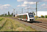 Als nachmittäglicher RB47-Verstärkerzug rauscht 1648 429-6 (Alstom Coradia LINT 41) durch Niemberg.