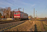 Nachschuss auf 155 016-9 als Tfzf Richtung Köthen an der Blockstelle (Bk) Braschwitz.