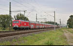 Als sie noch bei der MEG fuhr:  156 003-6 (Lok 803) rollt mit geschlossenen Autotransportwagen zwischen Dieskau und Halle Messe Richtung Halle (Saale).