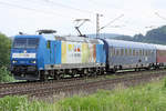 185 511-3D-EVG train4you Autoreisezug  am 24.06.2017  9:49 nördlich von Salzderhelden am BÜ 75,1 in Richtung Göttingen