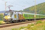 182 523-1 D-Dispo der Kaiser unterwegs mit Flixtrain Berlin Lichtenberg nach Stuttgart am 29.08.2019 nördlich von Salzderhelden am Bü 75,1 