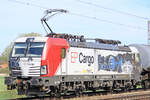 EP Cargo 383 061-9 CZ mit Kesselwagen am 12.04.2022 nördlich von Salzderhelden am BÜ 75,1 in Richtung Göttingen