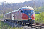 Sonderfahrt Nostalgie Zugreisen am 23.04.2023 mit VT12.5 Stuttgarter Rössle nach Einbeck-Mitte am BÜ75,1 nördlich von Salzderhelden
