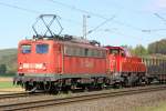 Bü km 75,1 DB 140 600-8 mit 261 058-2 im Schlepp am 16.04.2014 um 16:04 in Richtung Göttingen